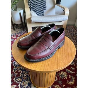 Blackstock & Weber Burgundy Pebbled Leather Ellis Penny Loafer